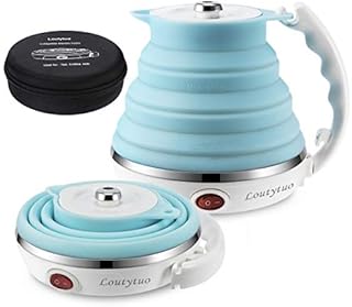 Ultrathin Upgraded Food Grade Silicone Travel Foldable Electric Kettle Boil Dry Protection Portable