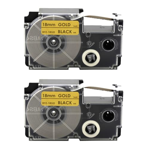 �J�V�I�p �l�[�������h �݊� �e�[�v 18mm ���x�� XR-18GD 2�� ���e�[�v ������ �l�[�������h Casio �Ή� �݊� �e�[�v�J�[�g���b�W �J���[���x�� ���S�� �݊����x�� ��18mm