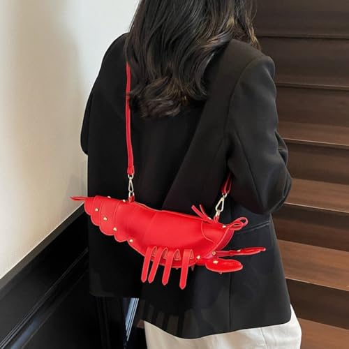 Lobster Shaped Crossbody Bag for Women Unique Rivets Lobster Design Shoulder Bag Stylish Handbag Purse for Women Girls3