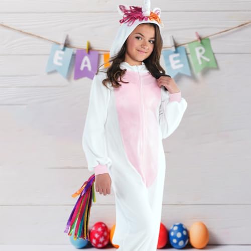 Disfraz completo de unicornio con capucha para niñas miniatura 3