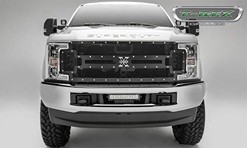 Image of T-Rex Grilles 2017-2019 Super Duty X-Metal Grille, Black, 1 Pc, Replacement, Chrome Studs, Fits Vehicles with Camera - PN #6715371