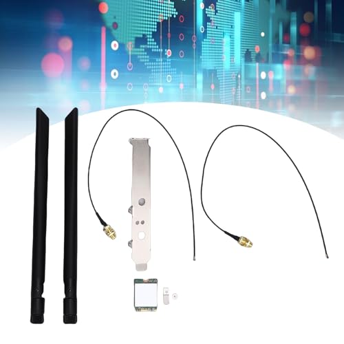 WiFi 6E Card, 2.4G 5G 6G Triple Band M.2 Wireless Network Adapter con antenas duales 8db para Laptop y PC Desktop, compatible con Windows 10 y 11 miniatura 5