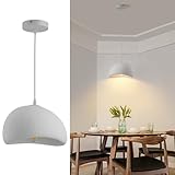 Fivemengo 11.8in Small Wabi Sabi Pendant Lights Hanging Lamp Lighting Fixture Ceiling Mount White Modern Japanese Lamp Japandi Chandelier for Dining Living Room Hallway Bedroom Restaurant