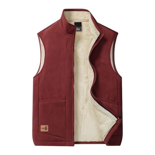 Gilet polaire pour homme veste d'hiver sans manches col montant
