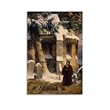 Carl Friedrich Lessing - Klosterfriedhof Im SchneeModerne Leinwanddrucke, Dekorative Gemälde Für Jungen- Oder Mädchenzimmer, Wandbilder Für Wohnzimmer Und Gemälde Mit Feiertagsmotiven08x12inch(20x30cm