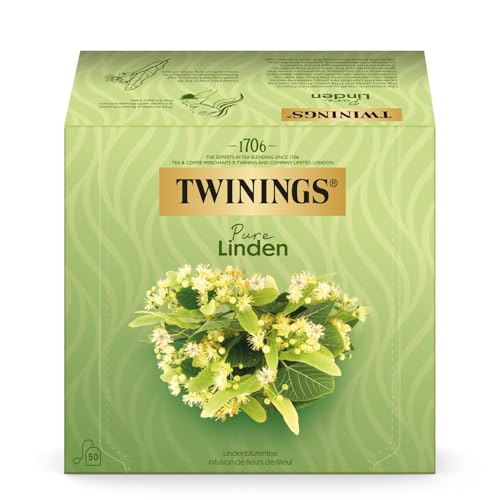 Twinings Kräutertee aus Lindenblüten PURE LINDEN - natürlicher Tee im Beutel aus Blüten des Lindenbaumes wohltuend & entspannend (50 Teebeutel 75g)