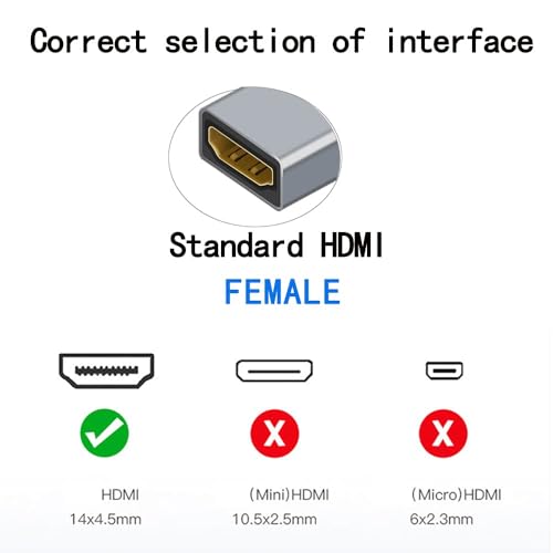 Adaptador HDMI hembra a hembra 2 unidades miniatura 5