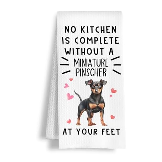HSIASHENG Funny Miniature Pinscher Hand Towels for Kitchen Home Bathroom Decor, A Kitchen is Not Complete Without A Miniature Pinscher Dish Towel, Dog Lovers Gift, 16×24 Inch