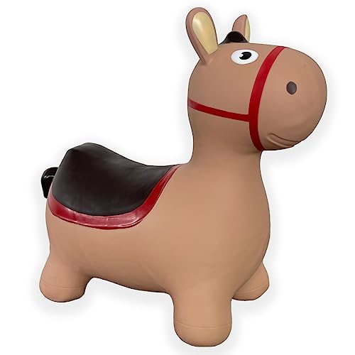 NPV Brown Donkey Bounce & Rideon Inflatable Hopper Toddler Toy with