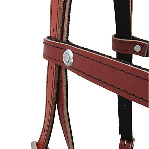 Y.J TAILS Leather Browband Bridle, Adjustable Horse Bridle Rein Harness Headstalls (S (Below 1.2 Meters), Brown)