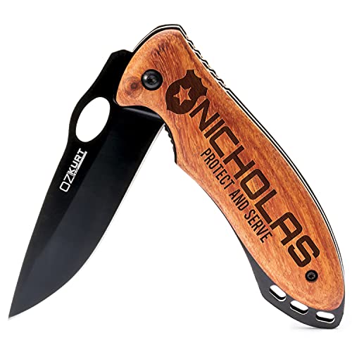 Police Gifts Personalized Pocket Knife For Cops 36 Icon Options W Name Text Police Officer Gifts For Men Amazon Com
