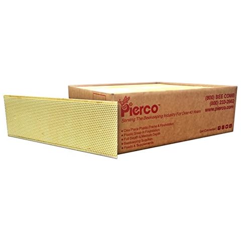 Pierco Inc. 6" Medium Plastic Foundation DOUBLE Waxed - 100 pack | White Cover