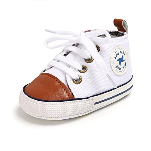 Newborn Baby Girls Boys Canvas Shoes Infant Soft Sole Slip On First Walkers Sneaker Toddler Flat Loafers High Top Crib Denim