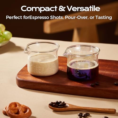 Image of YARRAMATE Espresso Shot Glass with Spout, 3.4oz /100ml Clear Glass Espresso Cup with Flared Rim, Heat Resistant Demitasse Cup for Coffee Extraction (1 Pack)
