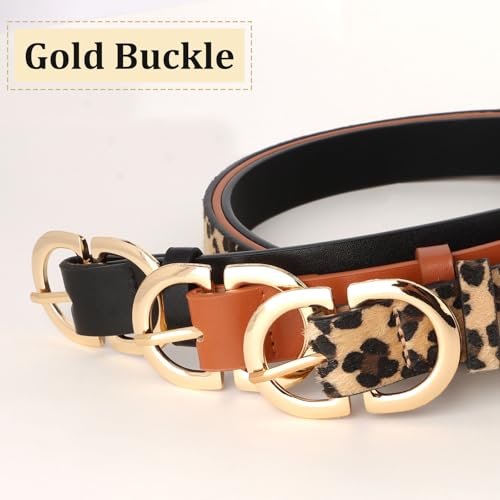 Jaciya 3 Pack Belts for Women Jeans Dresses Pants Waist Belt with Gold Buckle3