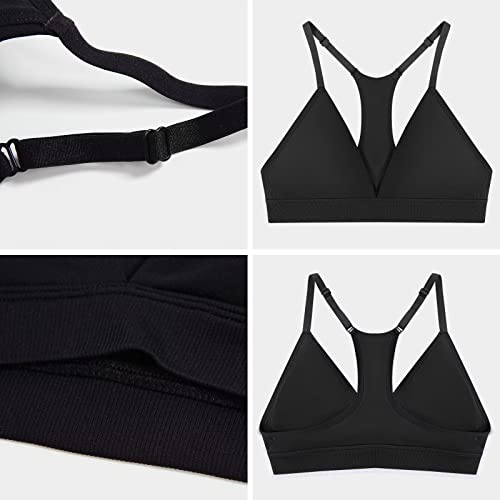 INIBUD Sports Bras for Women Racerback Seamless Bra Top Padded Wireless Triangle V Neck Adjustable Removable Bralette4