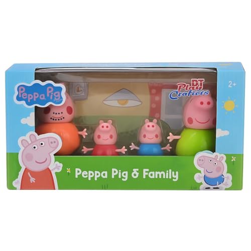 Image of Peppa Pig Family Figurine Set - 4-Piece Playset with Peppa, George, Mummy & Daddy Pig | Ideal Pretend Play Toy for Kids Ages 3+ | Perfect Birthday & Party Gift