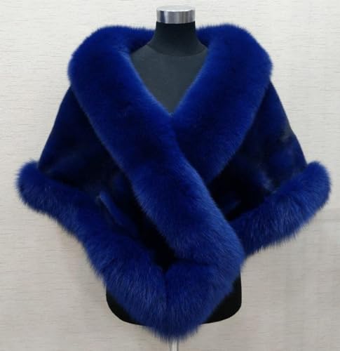 Women's Faux Fur Winter Shawl Wrap Stole Shrug Bridal Bridesmaid Wedding Cover Up Scarf Cape2