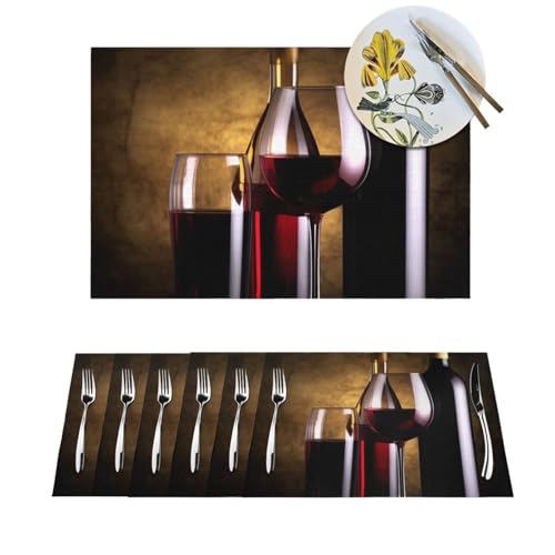 Set de table impression sur verre en PVC de qualité lot de 6 tapis de table