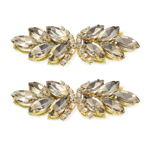 uxcell 2 appliqués cristal strass patches couture robe mariée brun clair