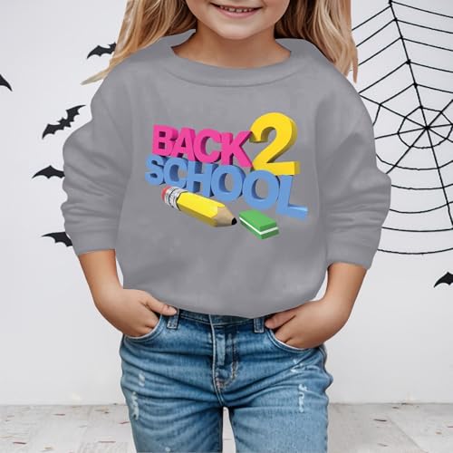 Pullover Sweatshirt for Kids Children's Winter Fashion Festival Printed Solid Color Hoodless Long Boys Girls3