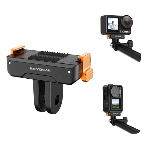 REYGEAK Quick Release Adapter for DJI OSMO 360/Action 5Pro/4/3 Magnetic Clamp Mount with Dual-Claw for DJI OSMO Action Accessories(One Pack)