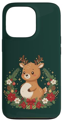 Annonce de bébé Enceinte Renne Noël Maman Coque pour iPhone 13 Pro