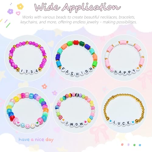 Image of Amaney 1600pcs Acrylic Alpabet Letter Beads,31 Styles,Heart,Number,Star and Smiley Beads,4x7mm for Jewelry Making Bracelets Necklaces Key Chains