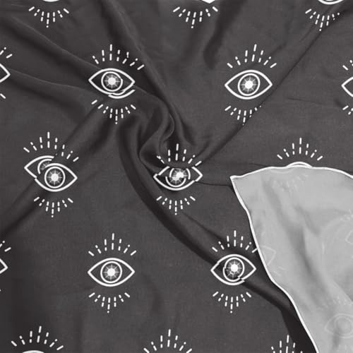 YETTASBIN Fashion Square Scarf for Women, Magic Evil Eye Soft Lightweight Like Silk Head Scarf Breathable Hair Wraping Neckerchief Versatile Bandanas for Night Sleeping, 23.6"4