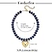 ENSKEFEN Big Gold Heart Pendant Necklaces for Women Chunky Resin Acrylic Beaded Choker Necklace Statement Dark Blue Beads Necklace Bold Fashion Jewelry
