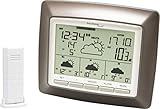 Technoline WD 4008 satellitengestützte Wetterstation unter Anderem mit Innen/Außentemperaturanzeige, Wettervorhersage für 4 Tage, braun, 15 x 3,4 x 12,9 cm