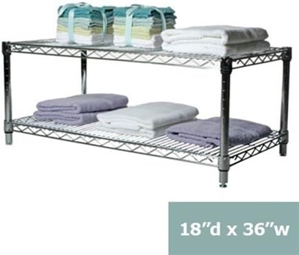 18" d x 18" w Chrome Wire Shelving with 2 Shelves