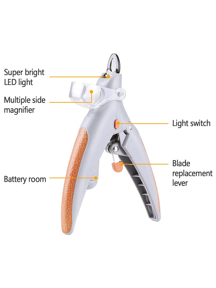 LED Light obcinacz do paznokci Pet obcinacz do paznokci nożyczki Pet Dog Cat Nail Toe Claw Clippers nożyczki dla psów koty ptaki i gryzonie c/White/15x9cm