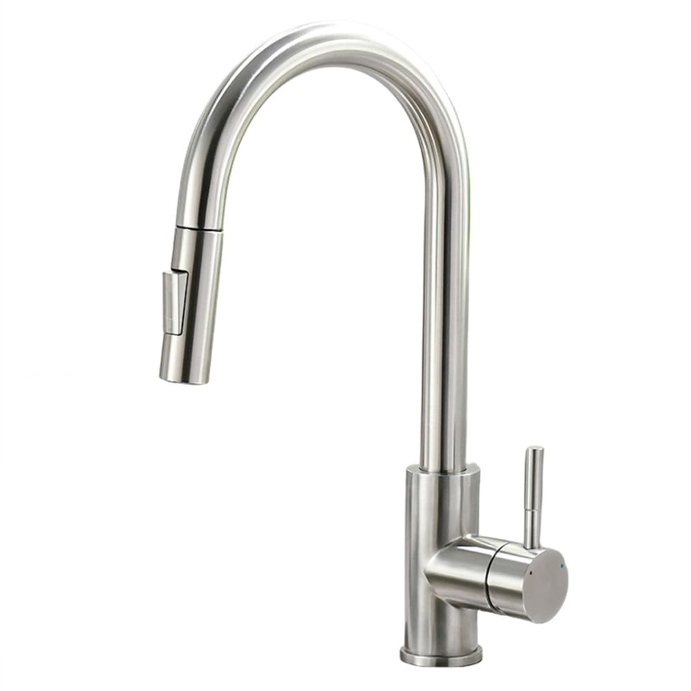Robinet de cuisine extractible noir et eau chaude flexible pour évier moderne