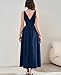 GLNEGE Women's Summer Corset Midi Milkmaid Dress Casual V Neck Flowy A Line Sundress Wedding Guest Dresses with Pockets 2026 Navy