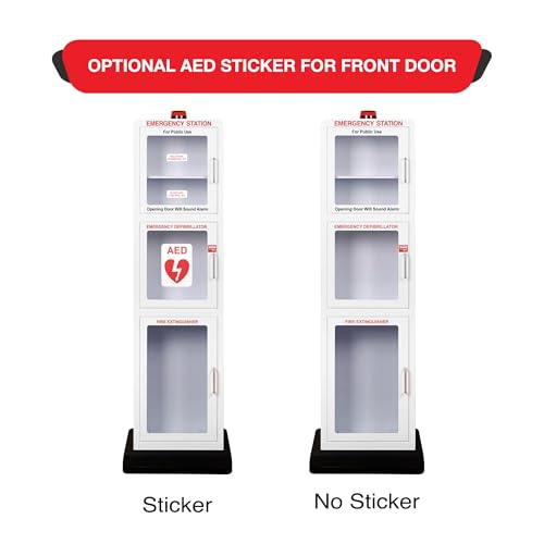 OVERDOSE KITS Emergency Life Saving Station | Floor Stand Cabinet Designed to Store AEDs, Fire Extinguishers, Naloxone, Bleeding Control Kits & First Aid Kits for Public Spaces
