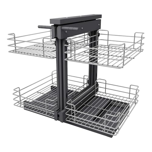 BeoyNot Organizador Extraíble para Armario de Esquina Ciego de 2 Niveles, Organizador Deslizable para Armario de Cocina Gran Capacidad, para Apertura Izquierda o Derecha 800mm(31in)