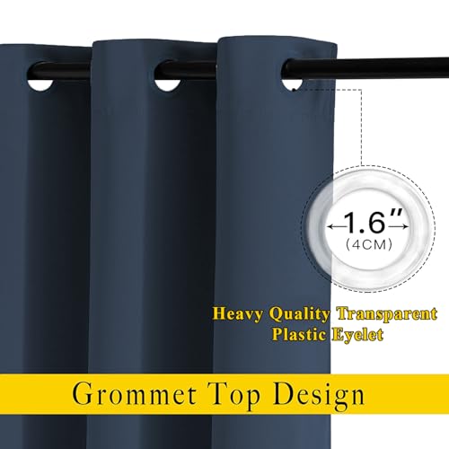 Image of Homestan 90% Blackout Door Curtains 9 Feet Long Set of 2, Room Darkening Parda with Grommet Design for Home Decor (9x4 Feet,Indigo Blue)