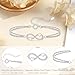 Eahoopfm Easter Basket Stuffers for Teen Girls Kids, Infinity Heart Bracelet Adjustable Silver Bracelet Baptism First Communion Confirmation Jewelry Gifts for Granddaughter