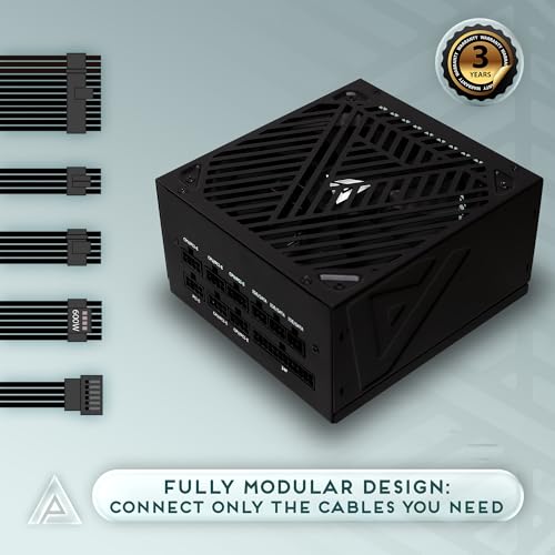 Image of Apevia ATX-SL1000W Soul 1000W Fully Modular Power Supply ATX 3.0 & 3.1 Compatible, PCIe 5.1 12V-2x6 Connector, ATX Active PFC, DC to DC Converter Design, 140mm Silent Fan, RoHS Compliance