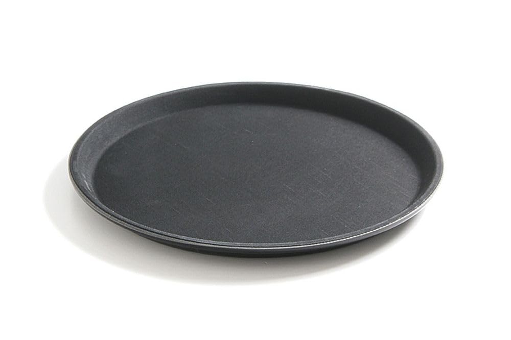HENDI Serviertablett – rundes Gastro-Tablett aus glasfaserverstärktem Polyester, Ø500 mm, schwarz