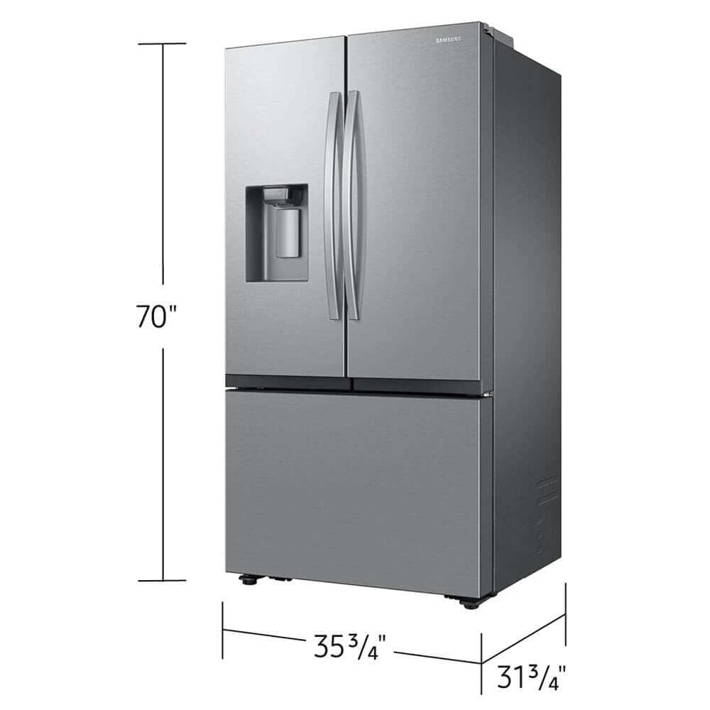 Samsung RF27CG5B30SR 25.5 Cu. Ft. Stainless Bespoke Counter Depth French Door AI Smart Refrigerator on Fridge.com