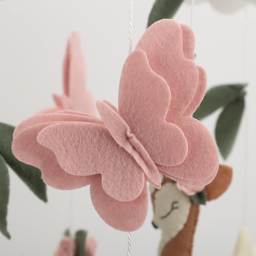 Deer Hanging Mobile Girl Room Decor Butterflies Flowers Ceiling Mobile - Image 5