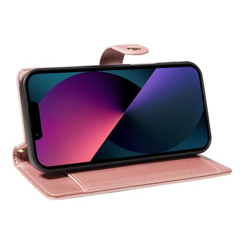 Coque iPhone 13 protégeant l'écran avec portefeuille à fermeture éclair et dragonne intégrée - 2
