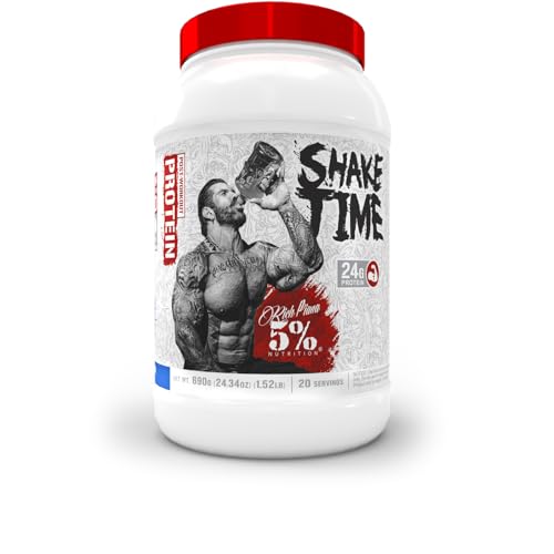 5% Nutrition Rich Piana Shake Time | 26G Animal Based Protein Drink | Grass-Fed Beef, Chicken, Whole Egg (Cookies & Cream)