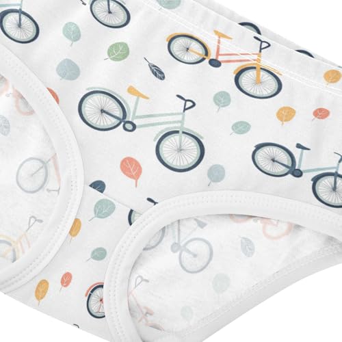 ZZKKO Bicycle Leaves White Girls Underwear Toddler Panties for Girls Comfort Brief Size 2-8T3