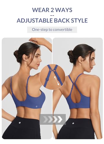 Image of baleaf Sweatleaf Adjustable Sports Bras for Women, Padded Racerback Yoga Bra, High Impact Molded Cup Workout Bra