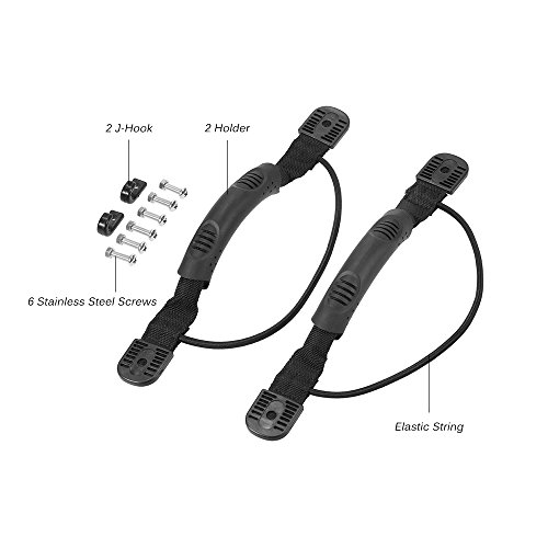 Alças de remo, Andoer Alças de transporte com montagem lateral 2 Paddle Park Bungee Hardware e ganch