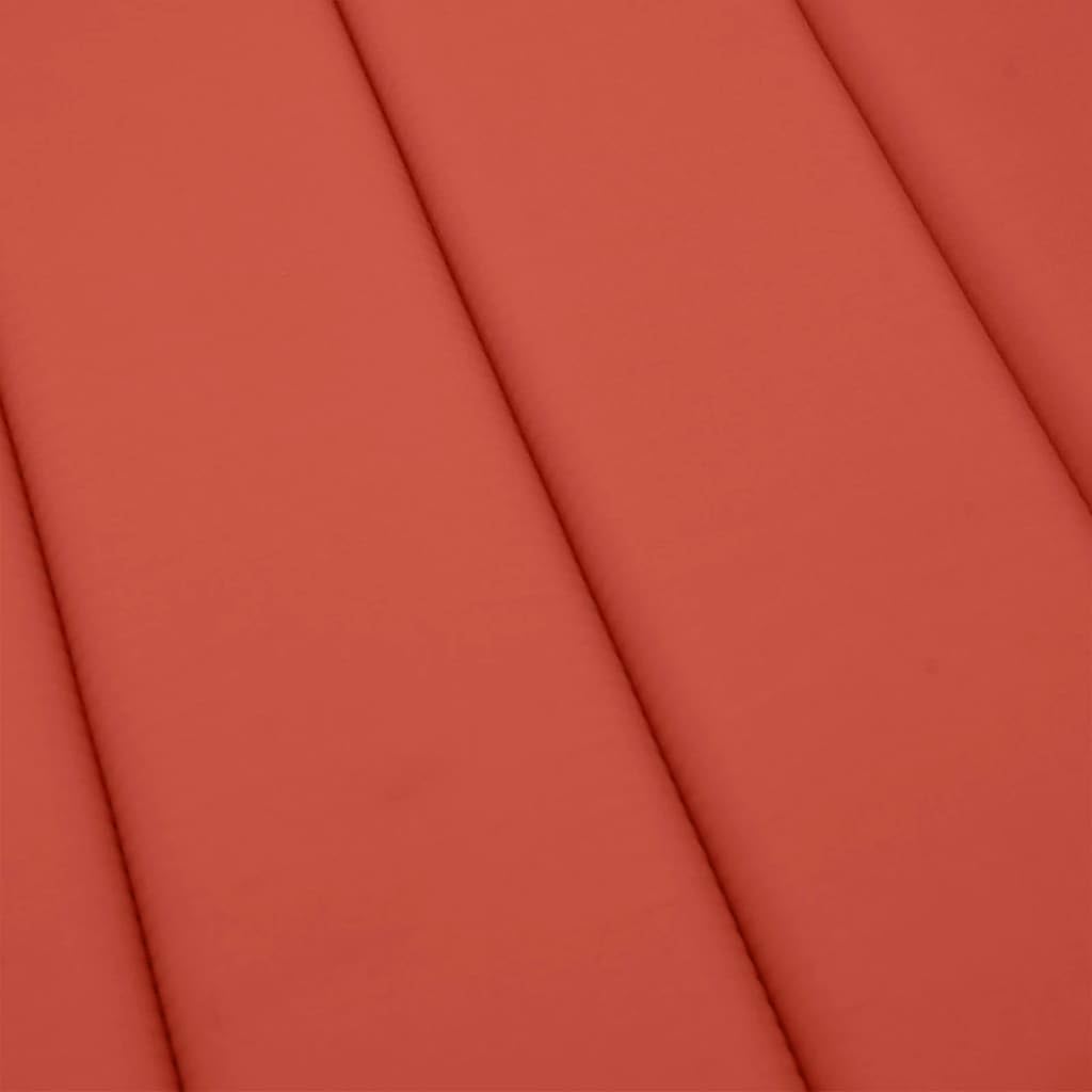 Lettino Prendisole con Cuscino Rosso mélange 200x70x4cm Tessuto,Cuscini per Sdraio da Giardino,Lettino Prendisole Cuscino,Cuscino Lettino Prendisole per Esterno Relax-4002526