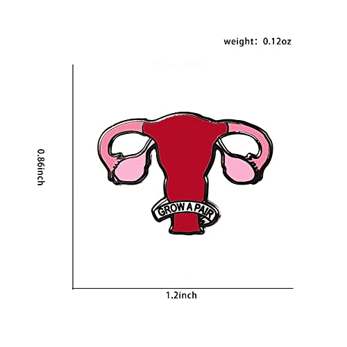 Image of GuDeKe Woemen Pin Feminist Uterus Balls Courage Brooch Cute Funny Pins Gifts Brooches